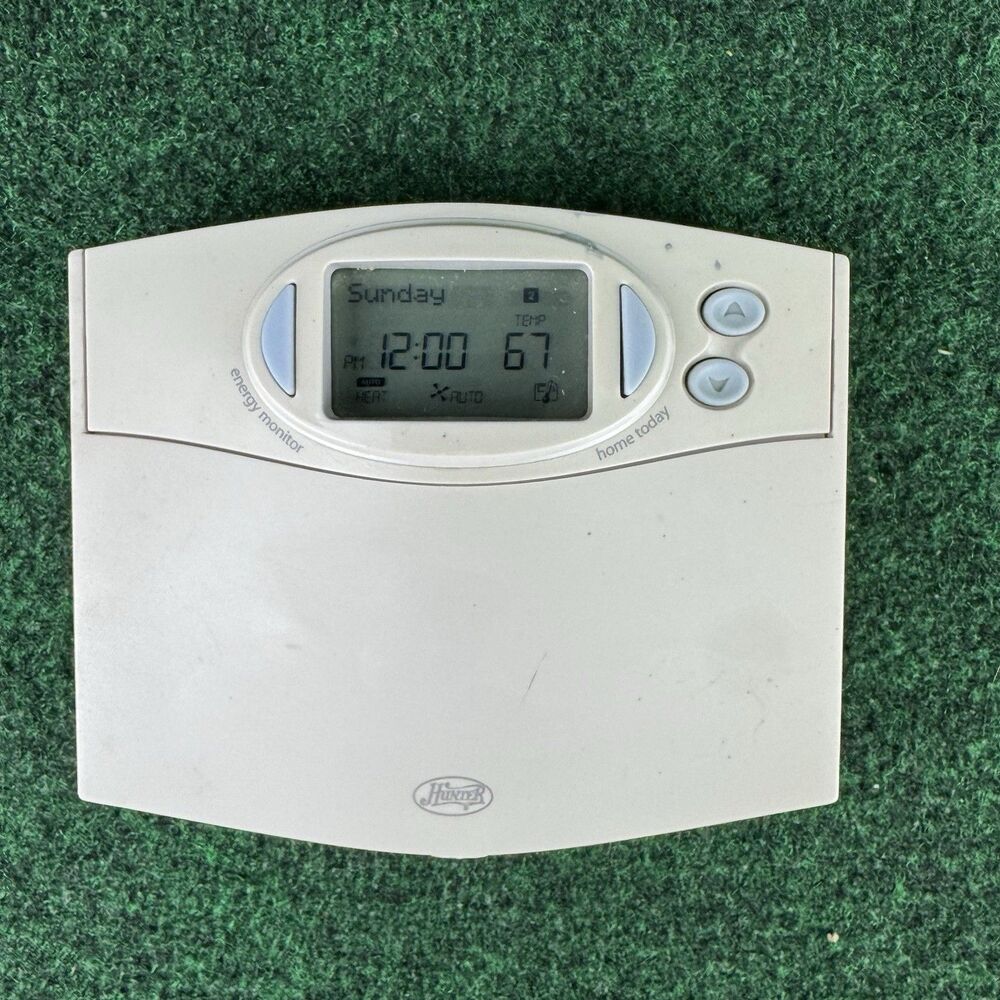 Hunter Home Programmable Thermostat Model 44665 White Wall Mount Night Light